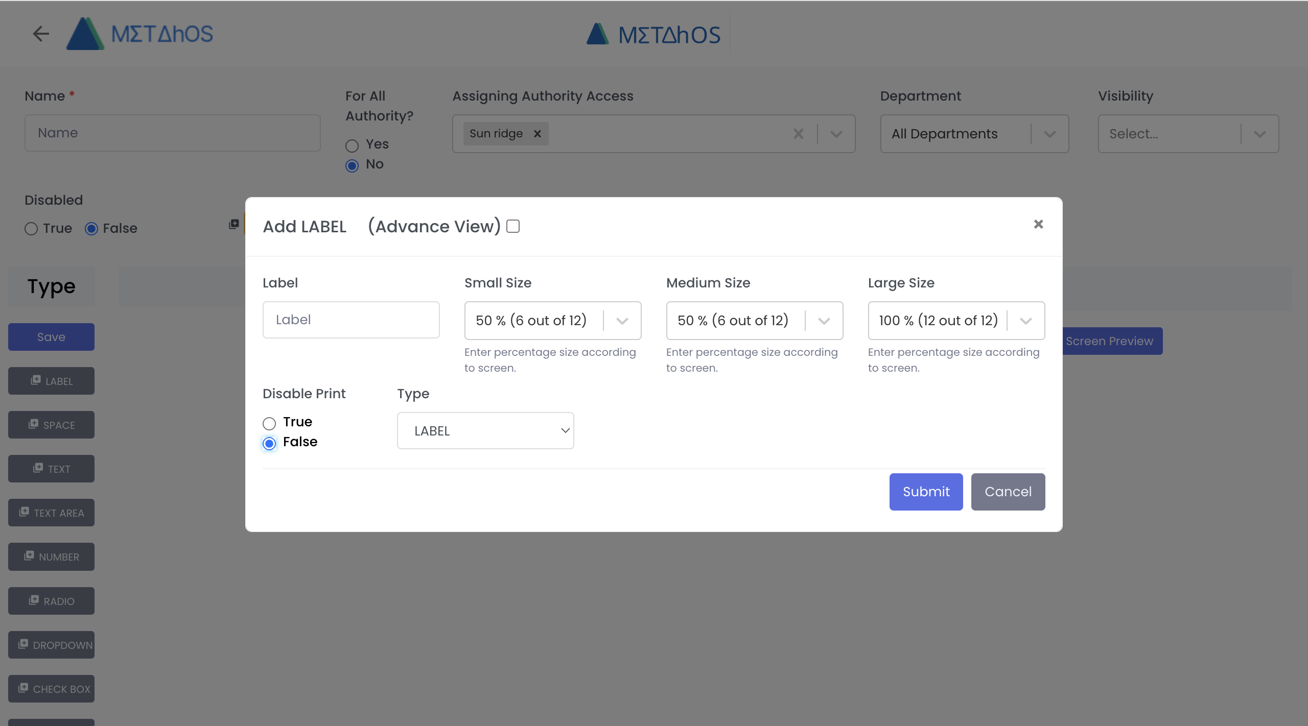Consultation Screen in MetahOS
