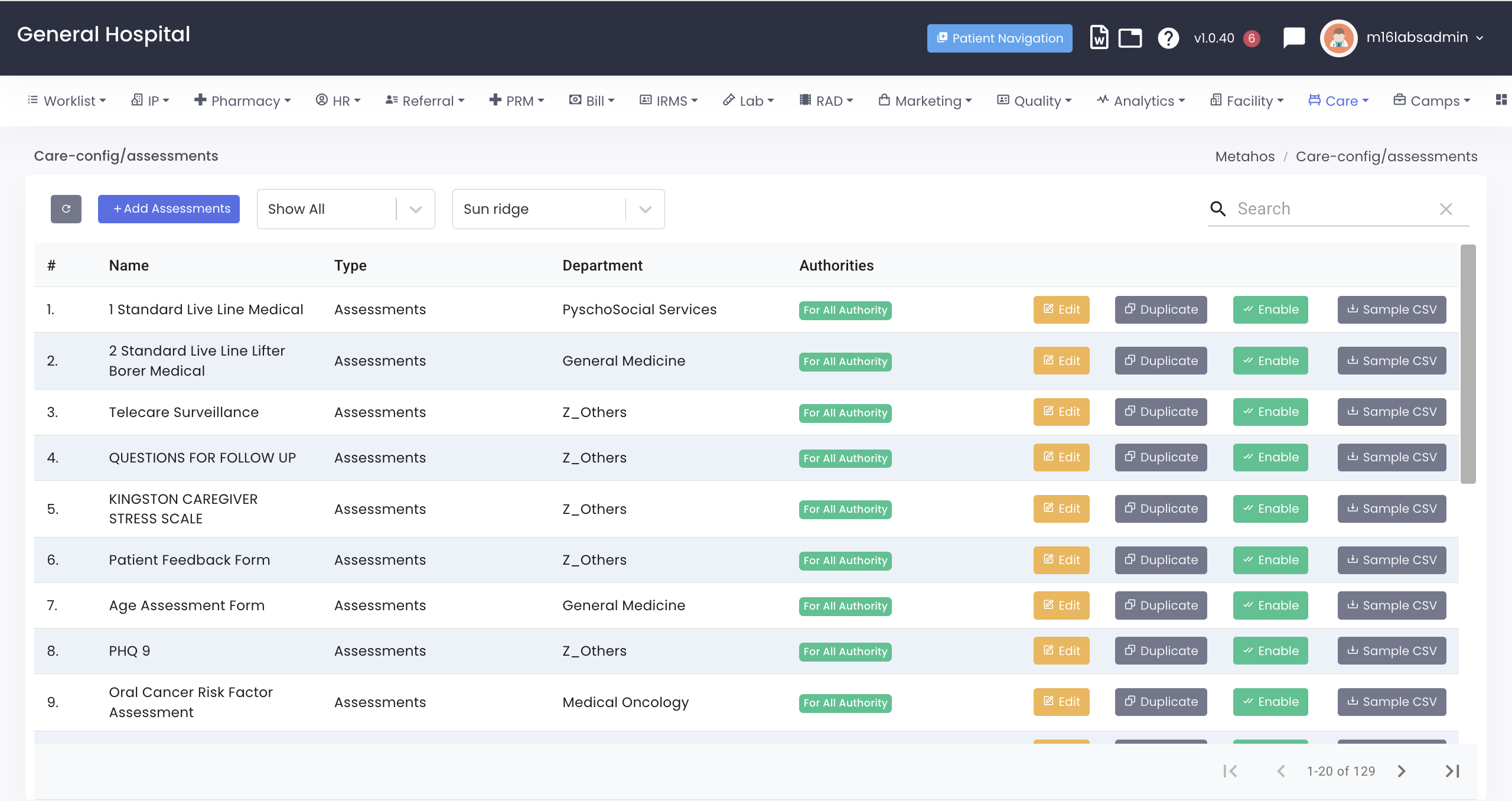 Consultation Screen in MetahOS