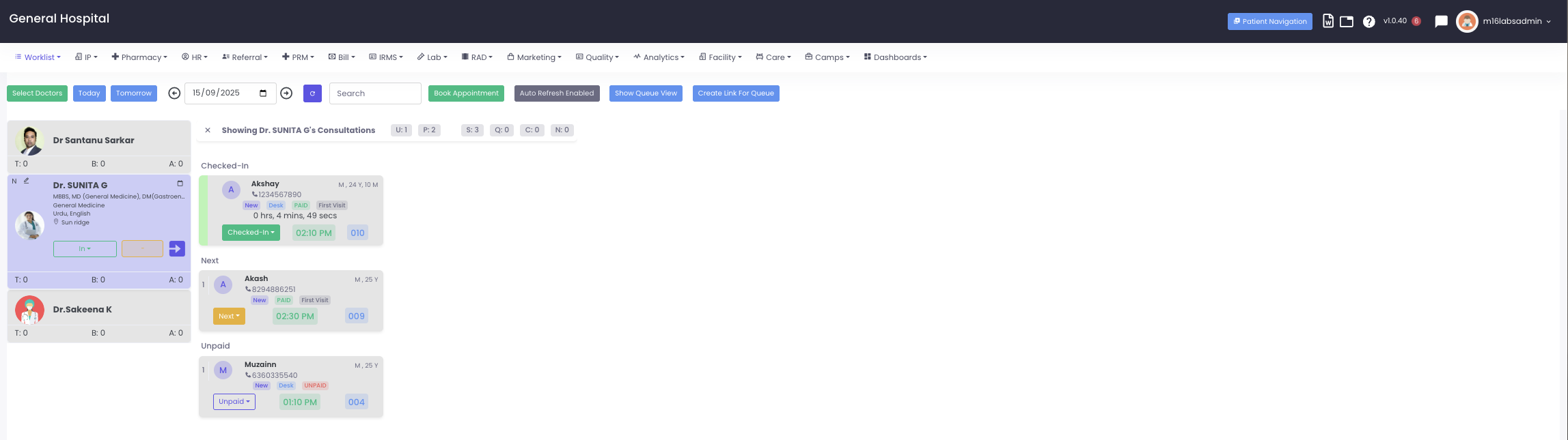 Status reflected in Queue Management